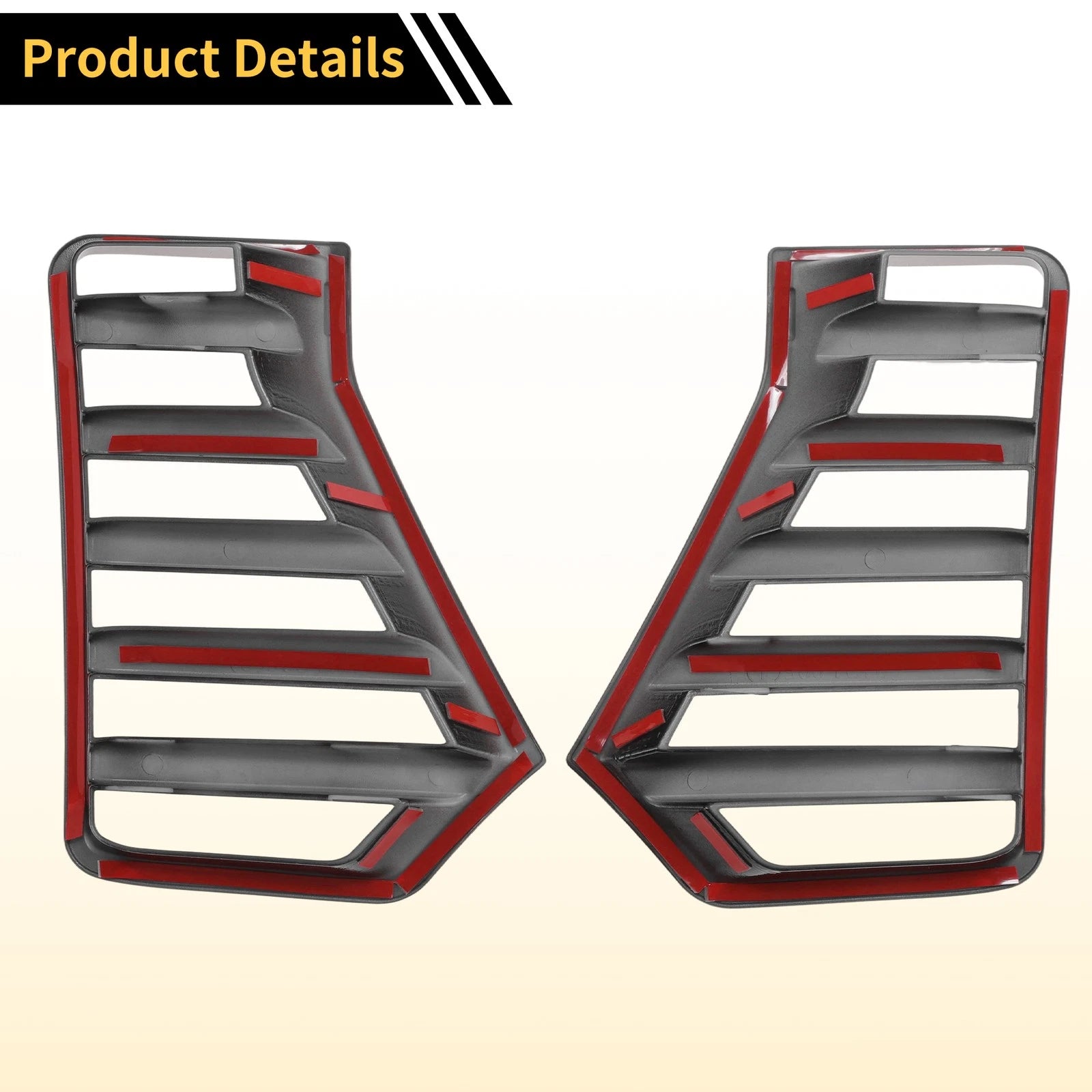 Set of 2 Headlight Trim Bezels for Toyota Tacoma (2024–2026) Glossy Black