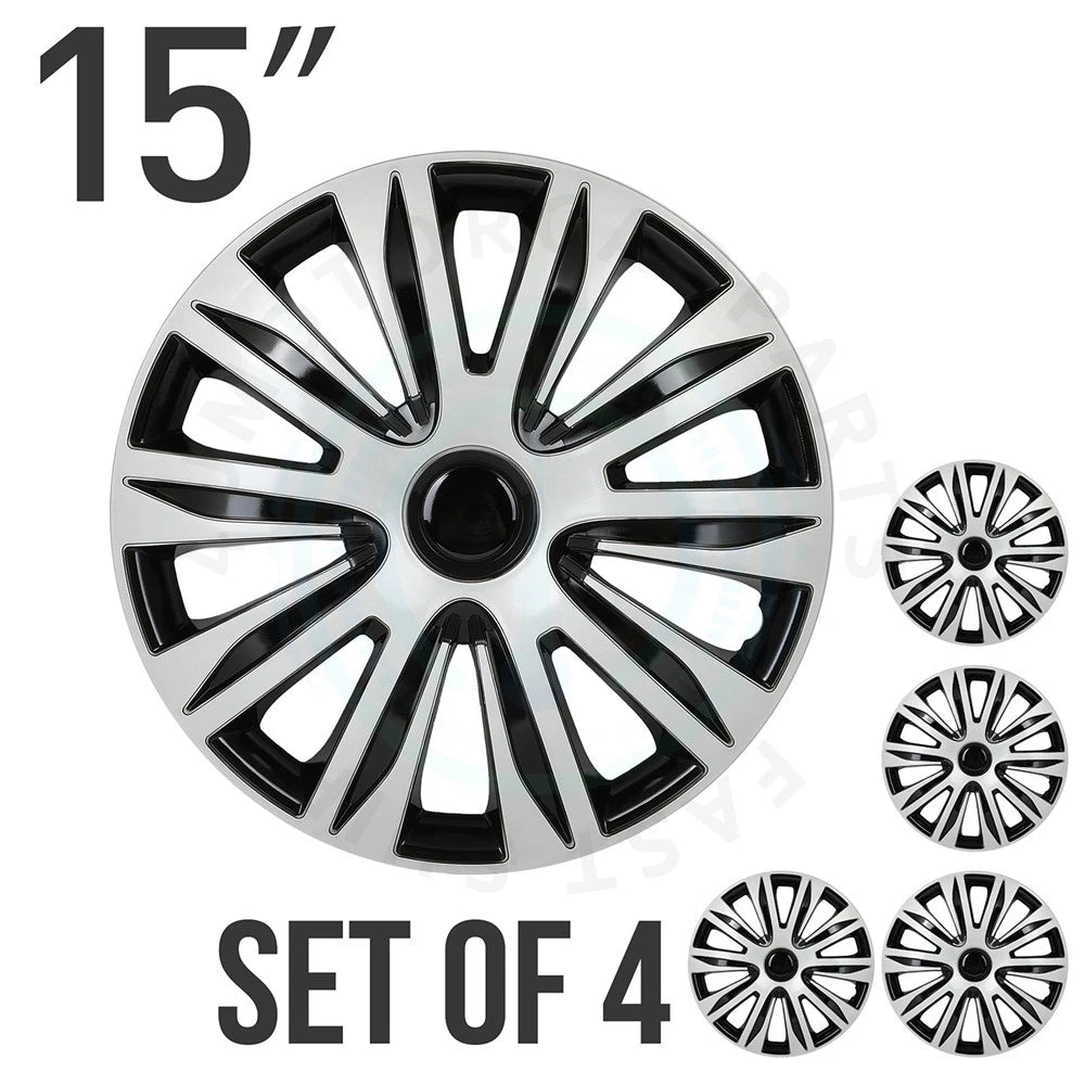 Set of 4 Hub Caps for 15 Inch Rims (Universal Fit)