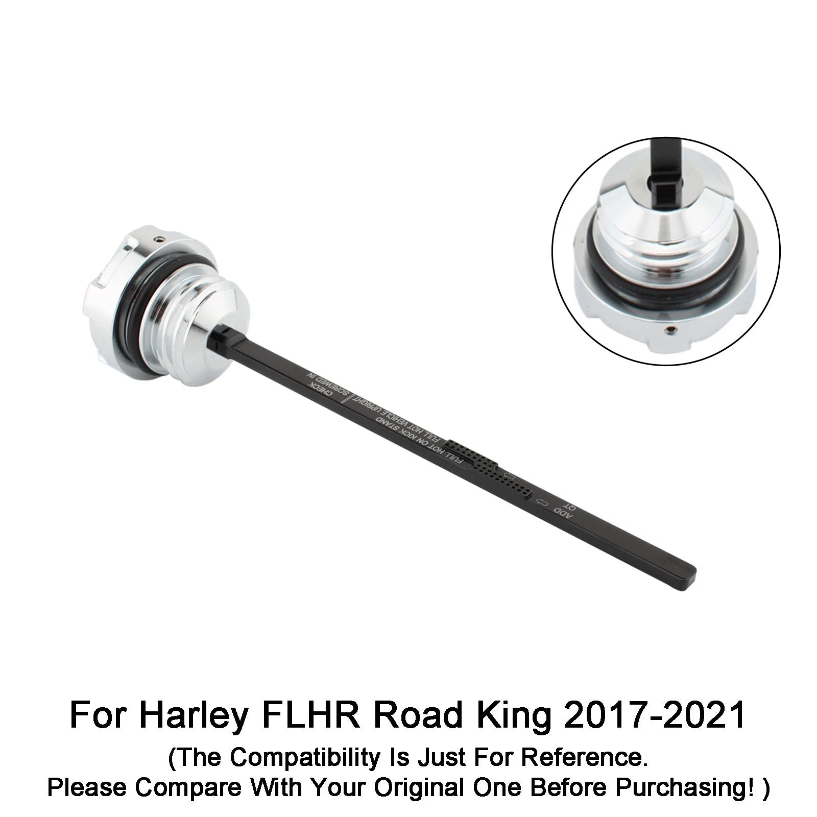 Oil Dipstick Tank Cap Plug for Harley Road Electra Street Glide Road King (2017–2021)