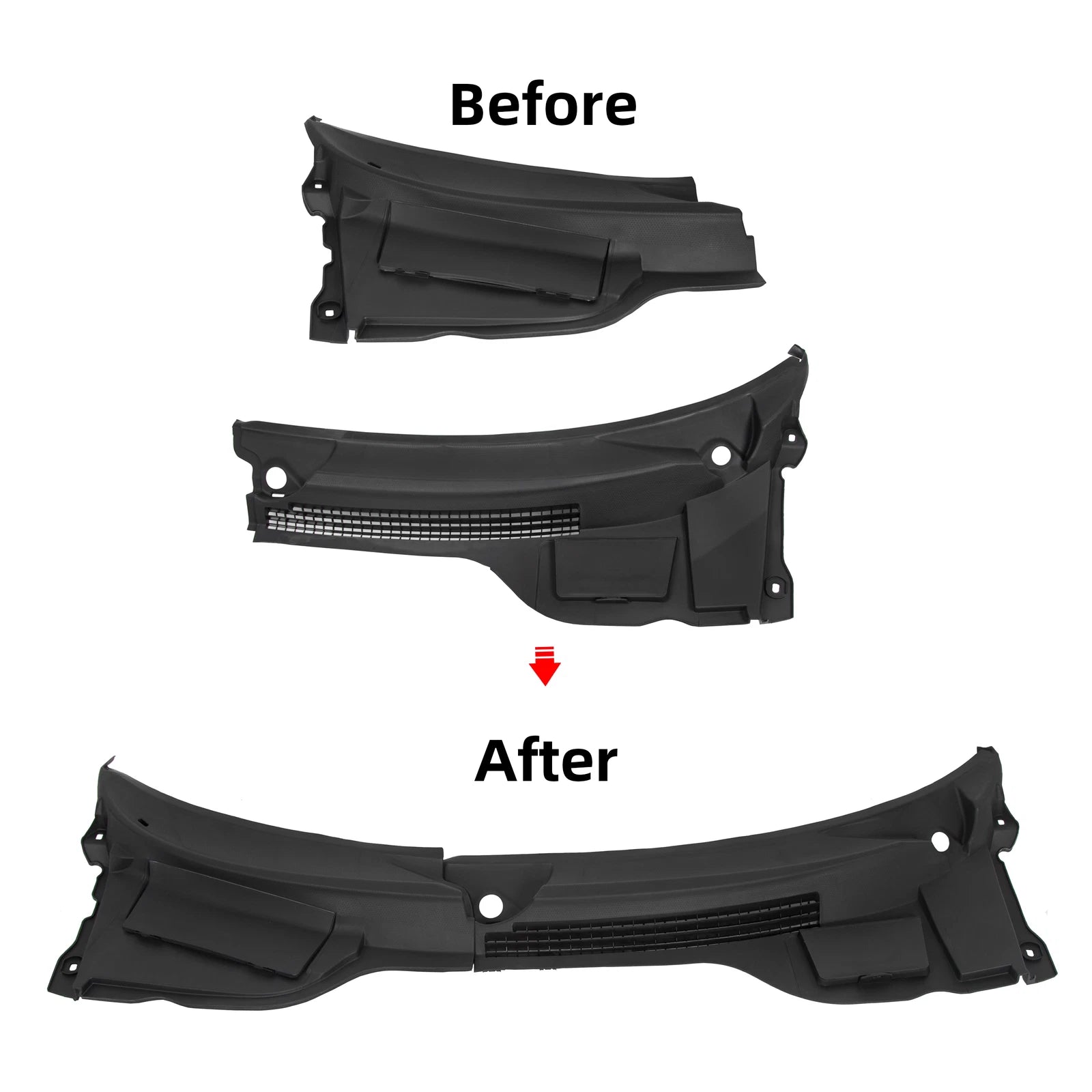 Set of 2 Windshield Cowl Covers for Mini Cooper R55 R56 R57 (2007–2015)