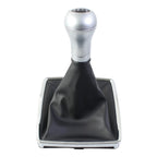 Shift Knob Gear for Precise Alignment Fit PU Leather Silver Finish