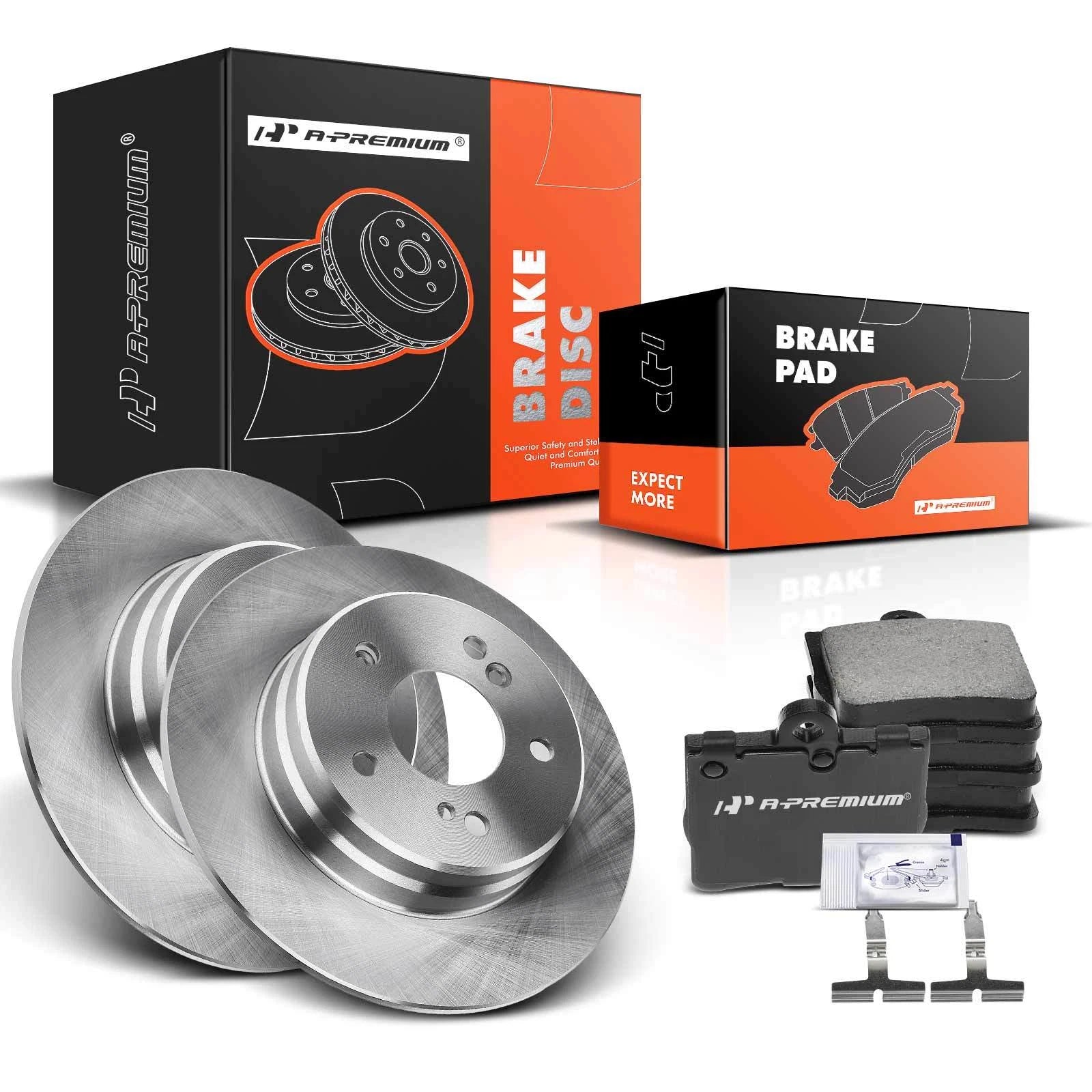 Rear Disc Brake Rotors & Ceramic Pads for Mercedes-Benz C240 (2001–2005)