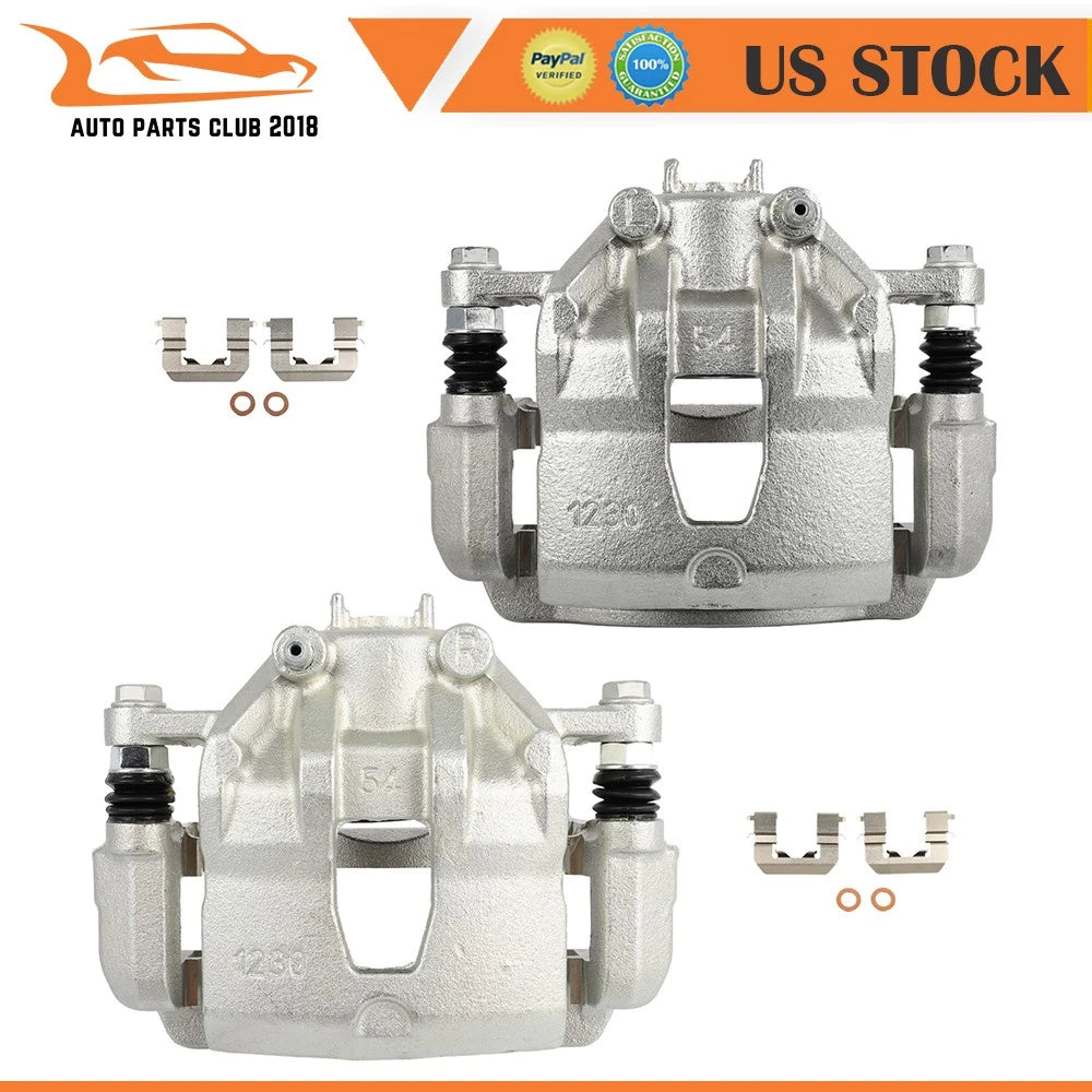 Set of 2 Front Brake Calipers w/ Bracket for Hyundai Accent Kia Rio (2012–2017)