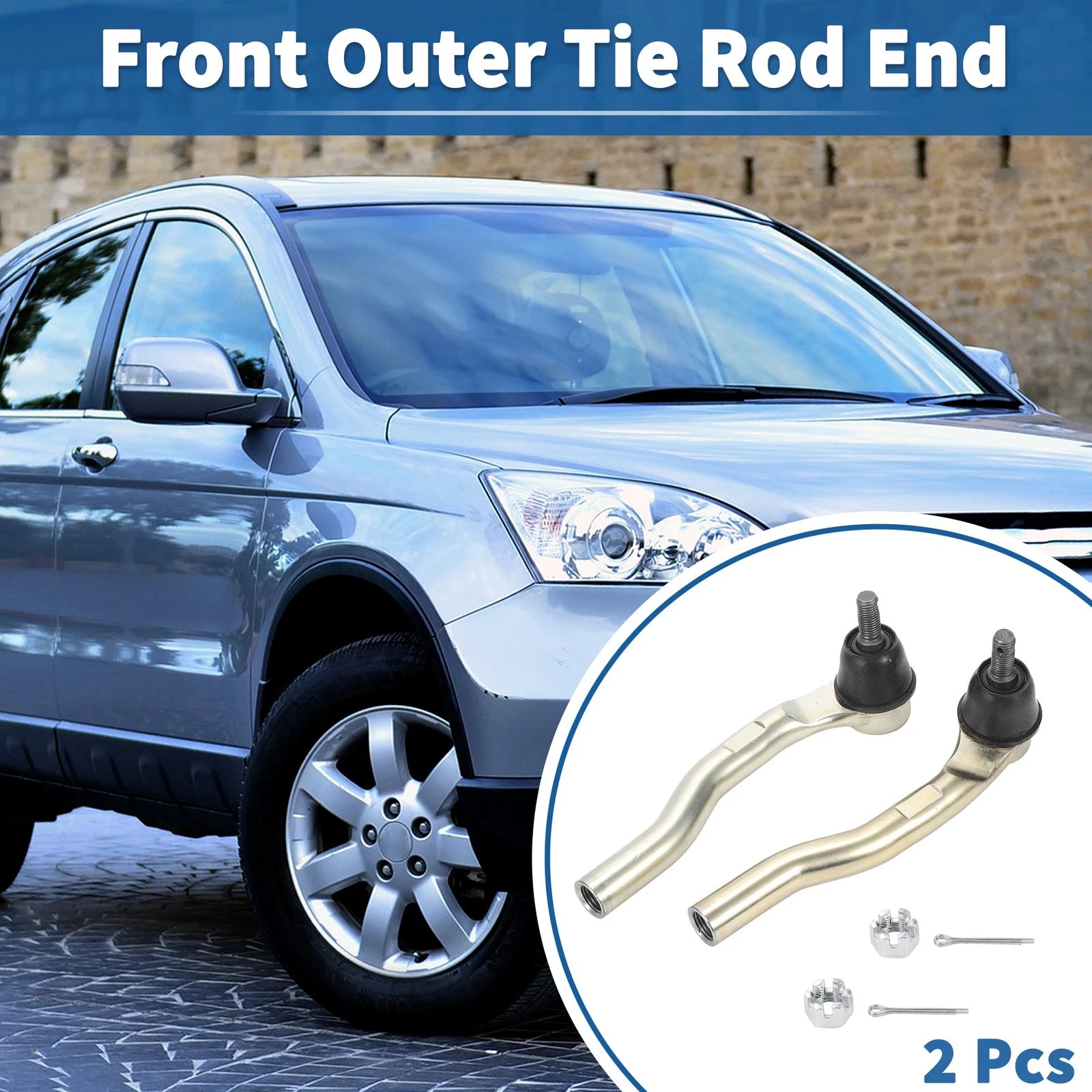 2X Front Outer Tie Rod Ends for Honda Fit (2015–2020) No. 53540T5R003