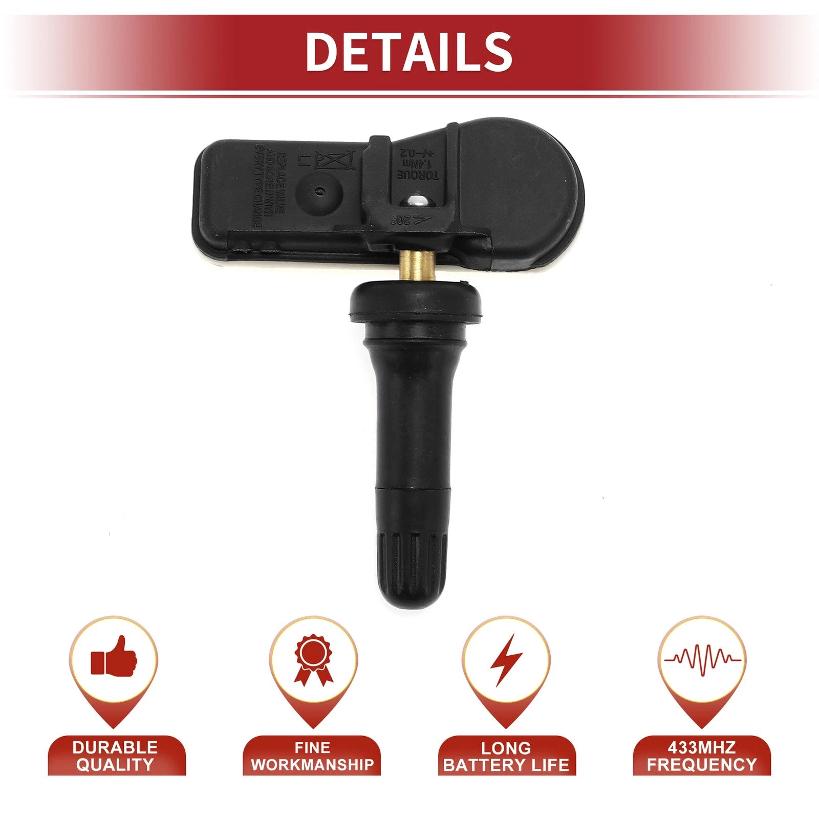 Tire Pressure Sensor 433MHz for Kia Stinger (2017–2018) No.52933J5000