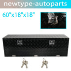 60" x 18" x 18" Black Aluminum Tool Box for Pickup Truck (Fits Most Models)
