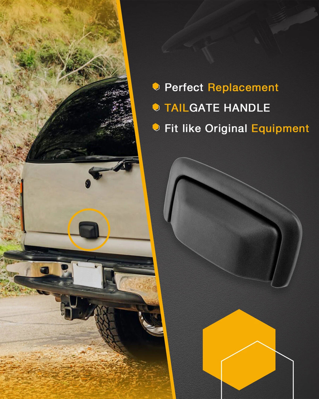 Textured Tailgate Door Handle for Chevy Suburban Tahoe GMC Yukon (2000-2006)