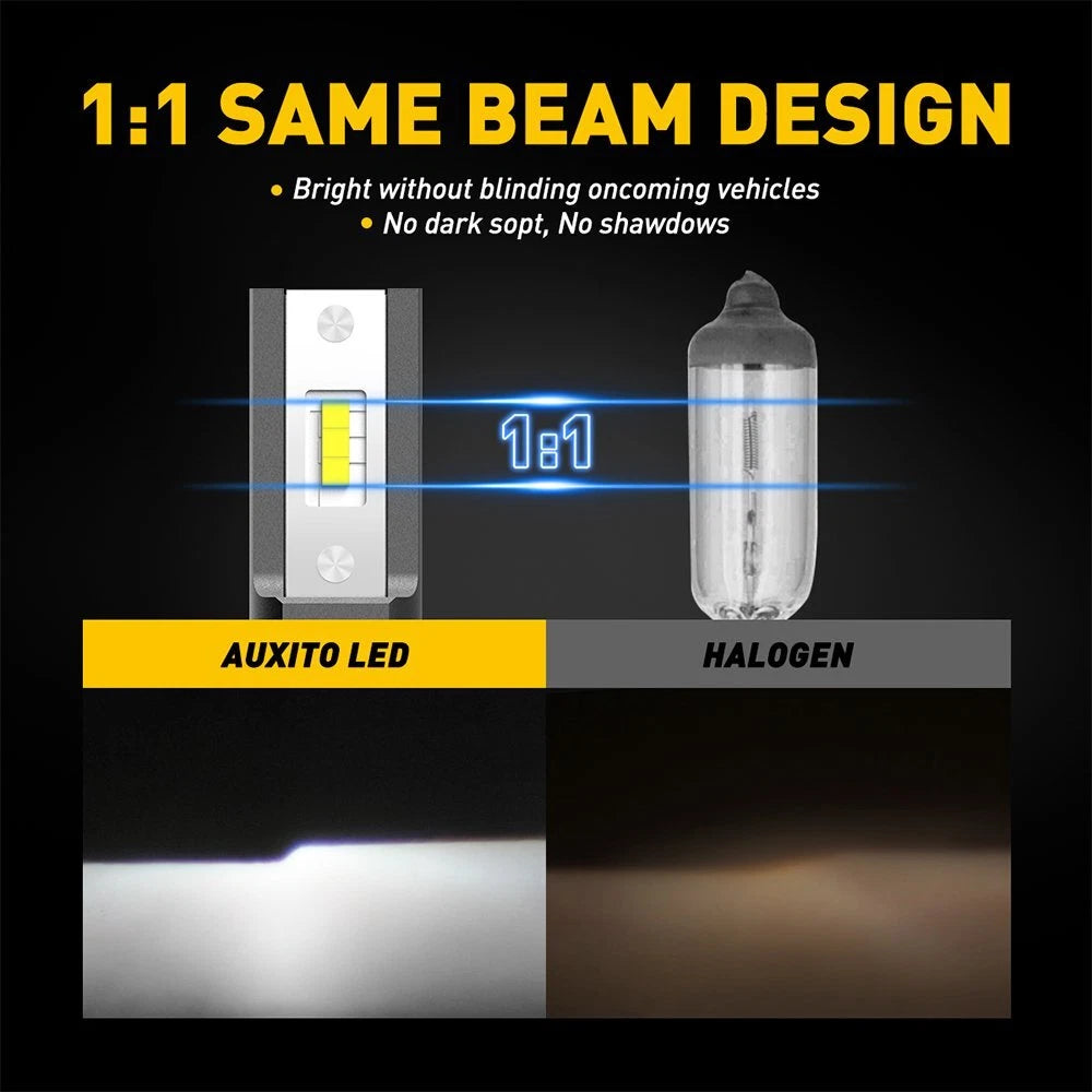 2X AUXITO 9012 LED Headlight Bulbs for Toyota C-HR (2018–2019)