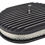 Valve Covers & 12" Oval Air Cleaner for SBC Chevy (1958–1986) Finned Tall Black