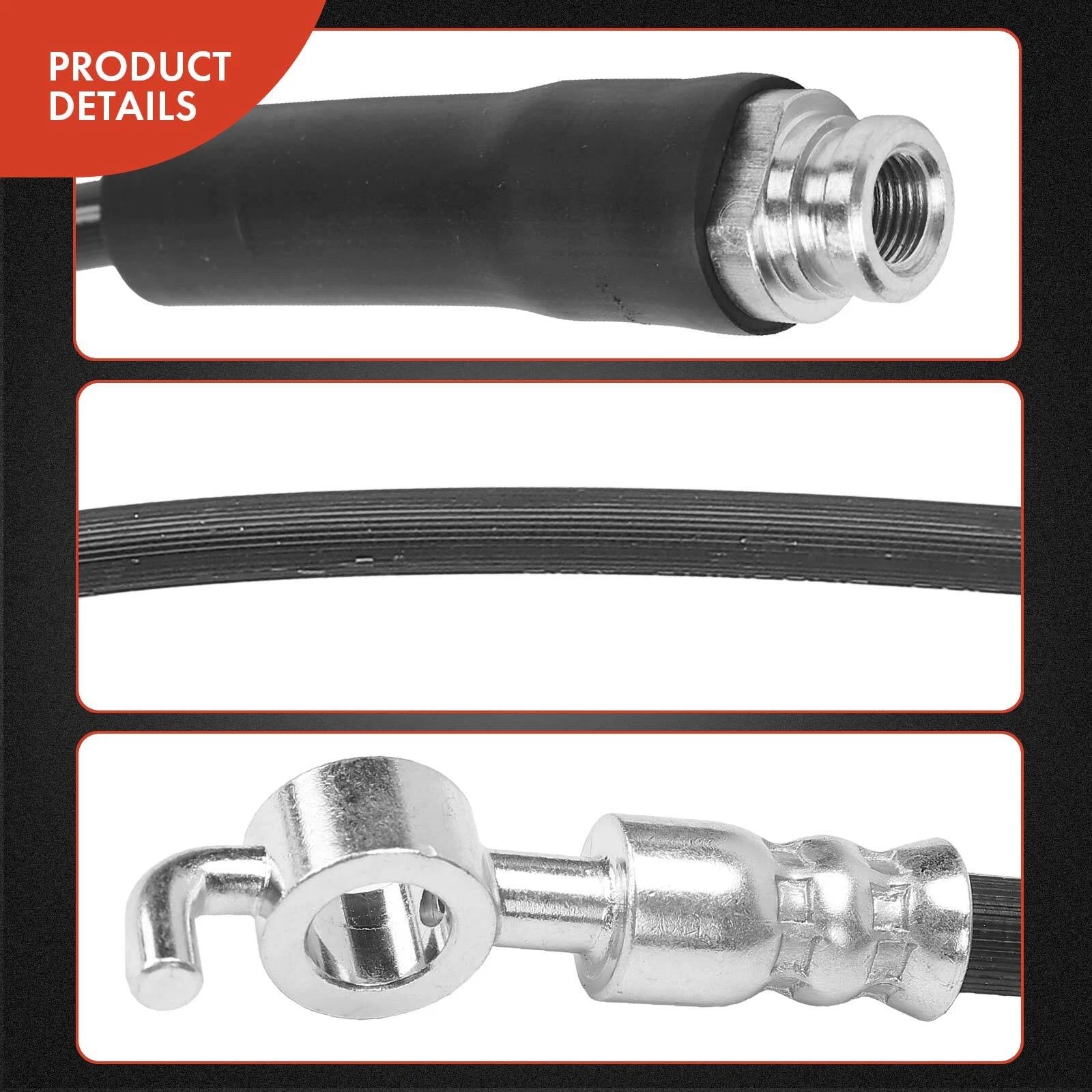 2X Front Brake Hydraulic Hose for Ford Edge (2016–2021) Lincoln MKX Nautilus