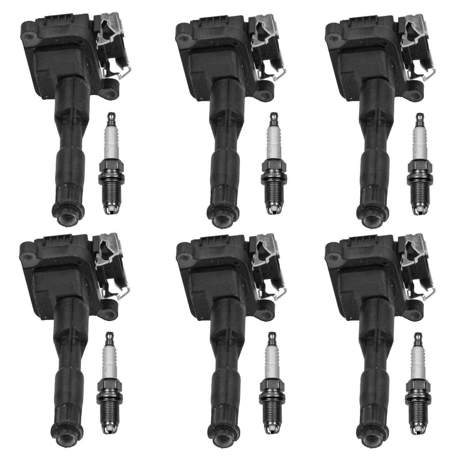 Set of 6 Ignition Coils & Spark Plugs for Audi A4 A6, BMW E36 E46 E53