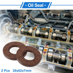 2X Oil Seal Ring for Rotary Shaft 30x62x7mm FKM Rubber