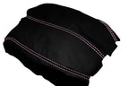 Console Armrest Cover for Honda Accord (2008–2012) Carbon Fiber Black Pink Stitch