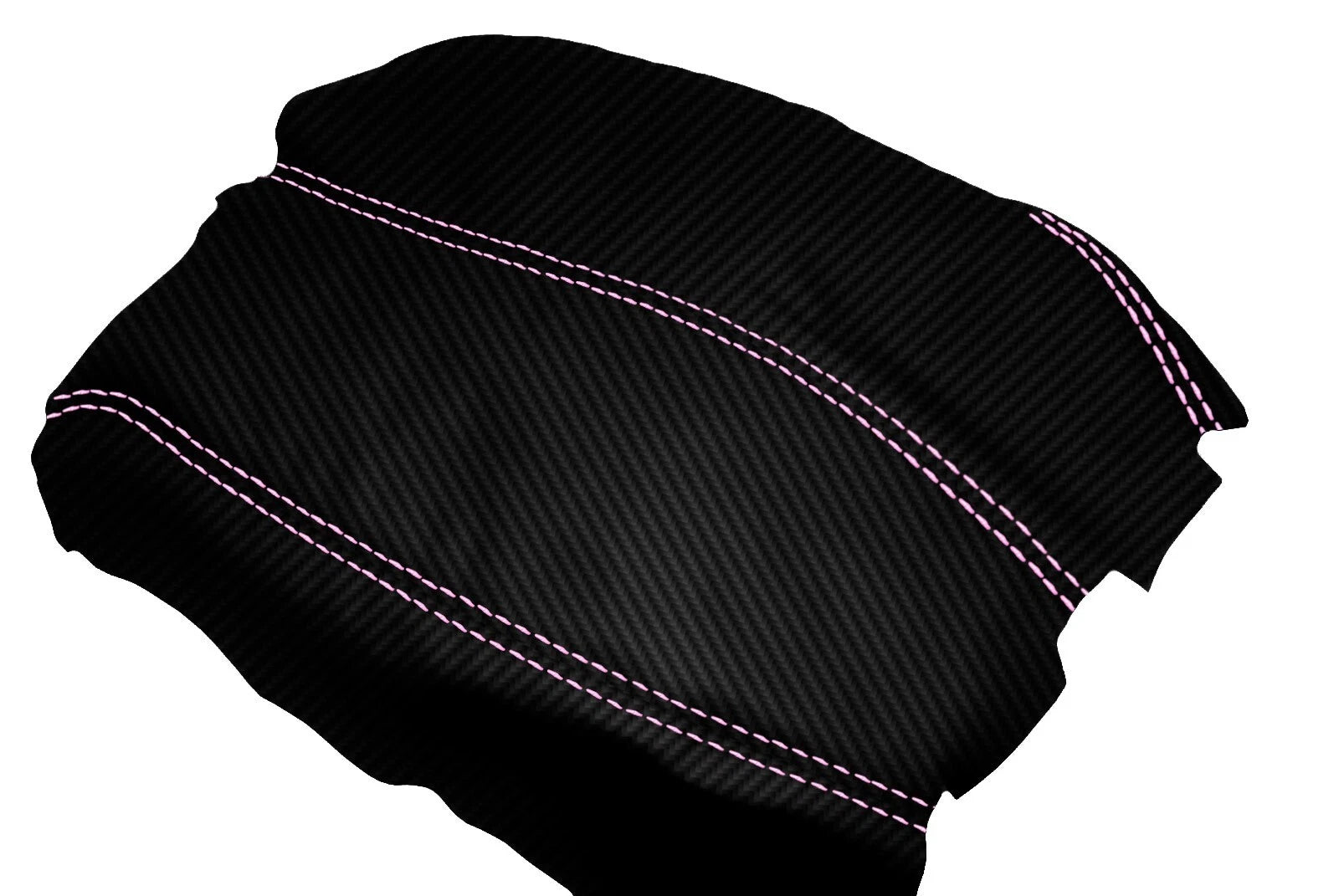 Console Armrest Cover for Honda Accord (2008–2012) Carbon Fiber Black Pink Stitch