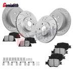 Front Rear Disc Brake Rotors & Ceramic Brake Pads Kit for Scion tC (2005–2010)