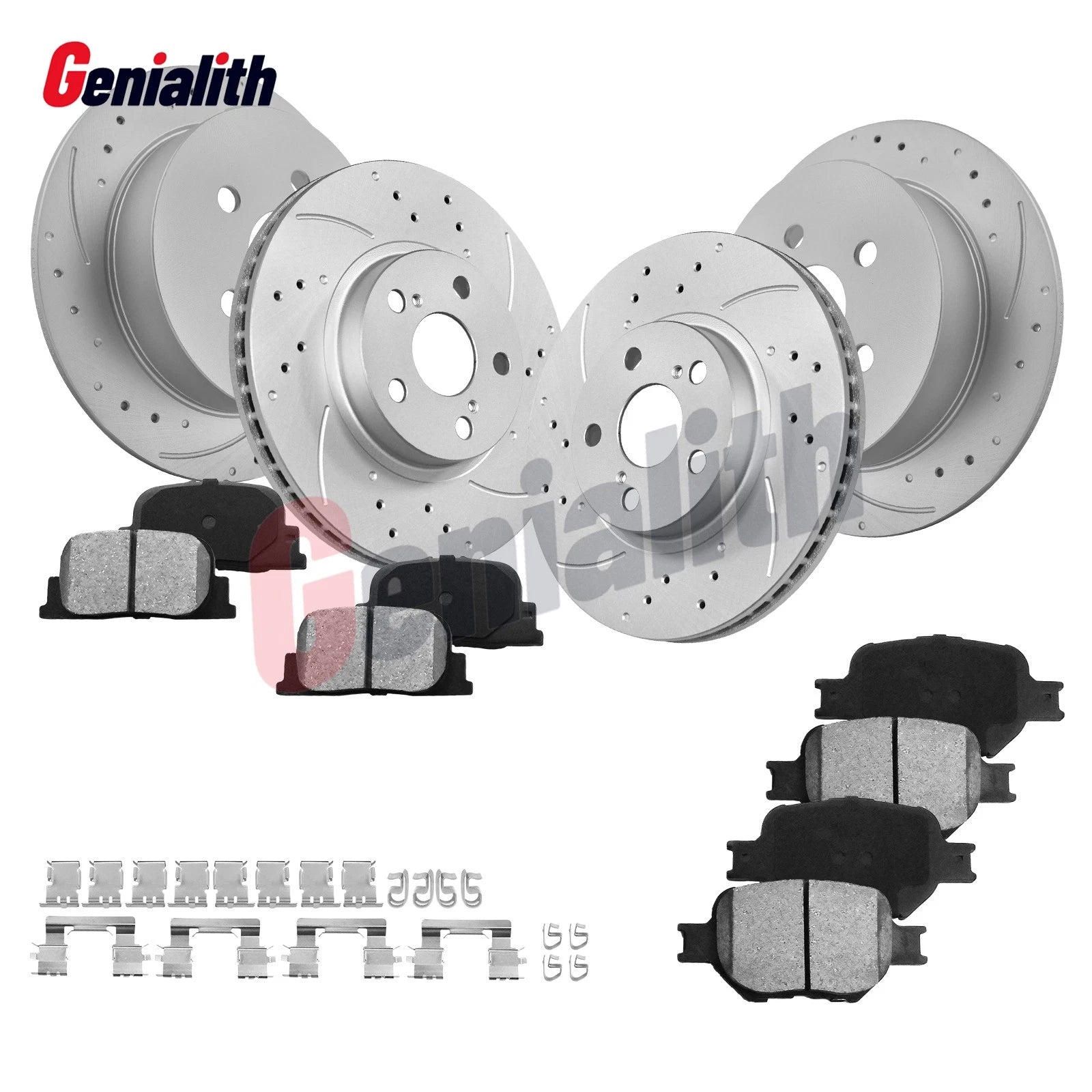 Front Rear Disc Brake Rotors & Ceramic Brake Pads Kit for Scion tC (2005–2010)