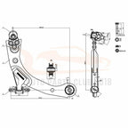 Set of 8 Front Lower Control Arms Tie Rods for Chevy HHR (2006-2011)