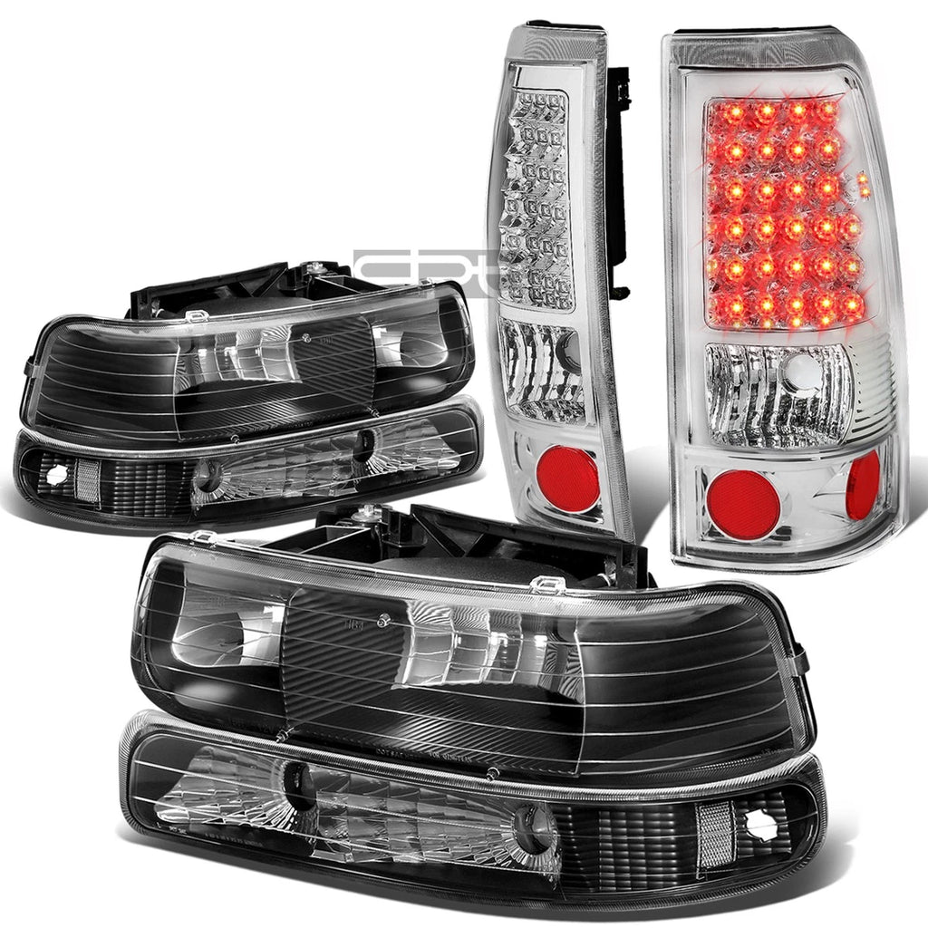 Headlight, Bumper, Chrome LED Tail Light Kit for Silverado (1999–2002)