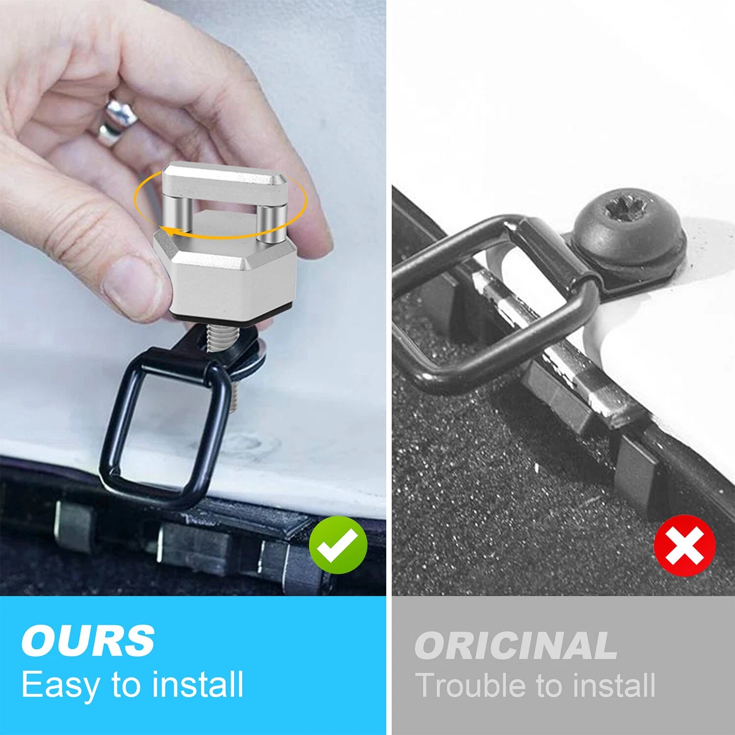 6X Aluminum Quick Removal Fastener Thumb Screw for Jeep Wrangler JK JL (2007–2023)