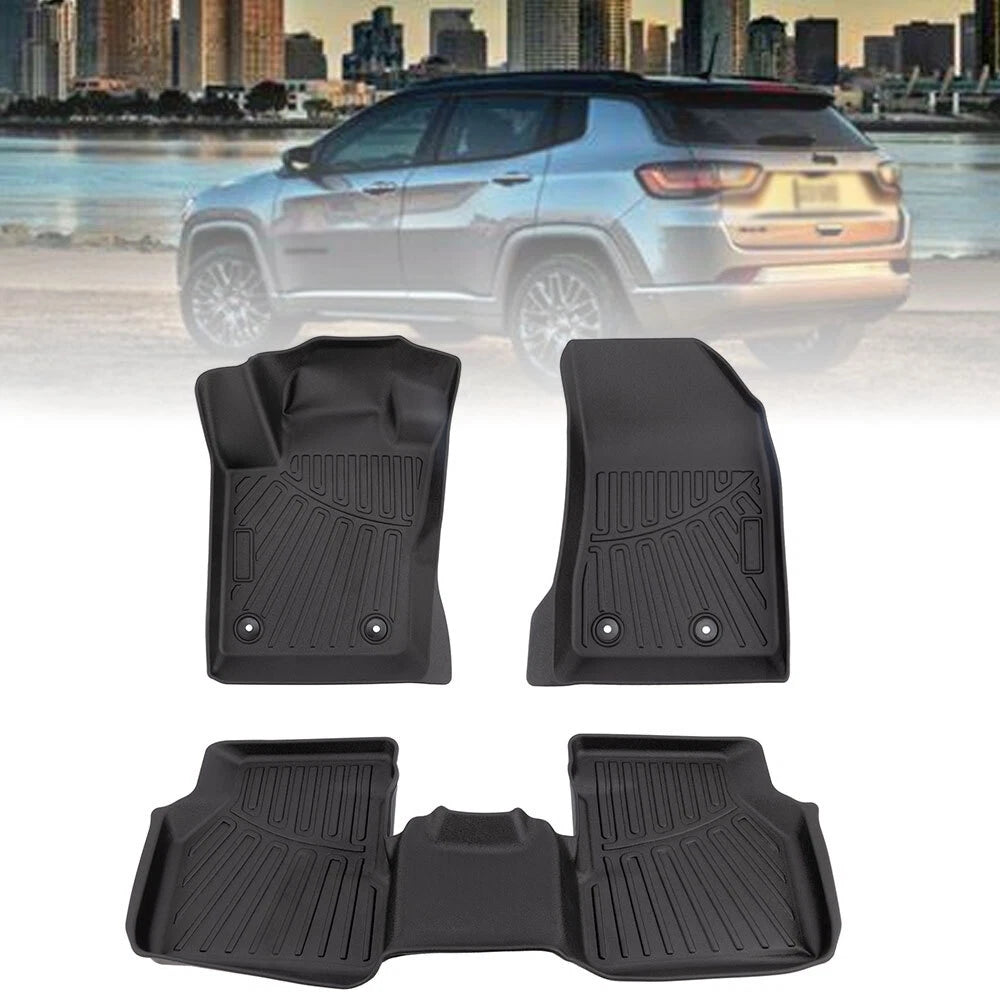 Set of 2 Row Car Floor Mats for Jeep Compass (2017–2025)