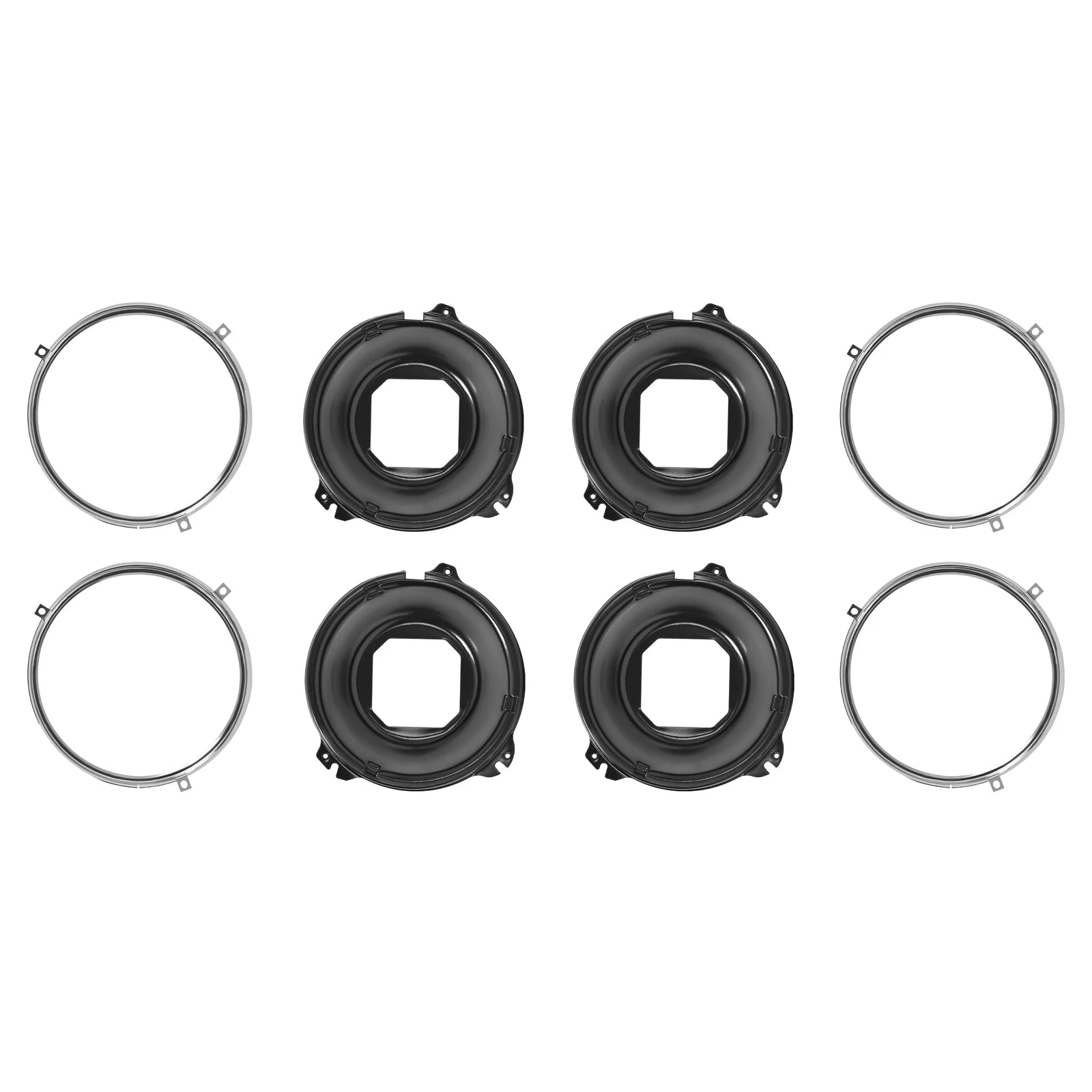 Headlight Ring & Headlamp Bucket Set for Chevy Chevelle/Impala (1964–1972)
