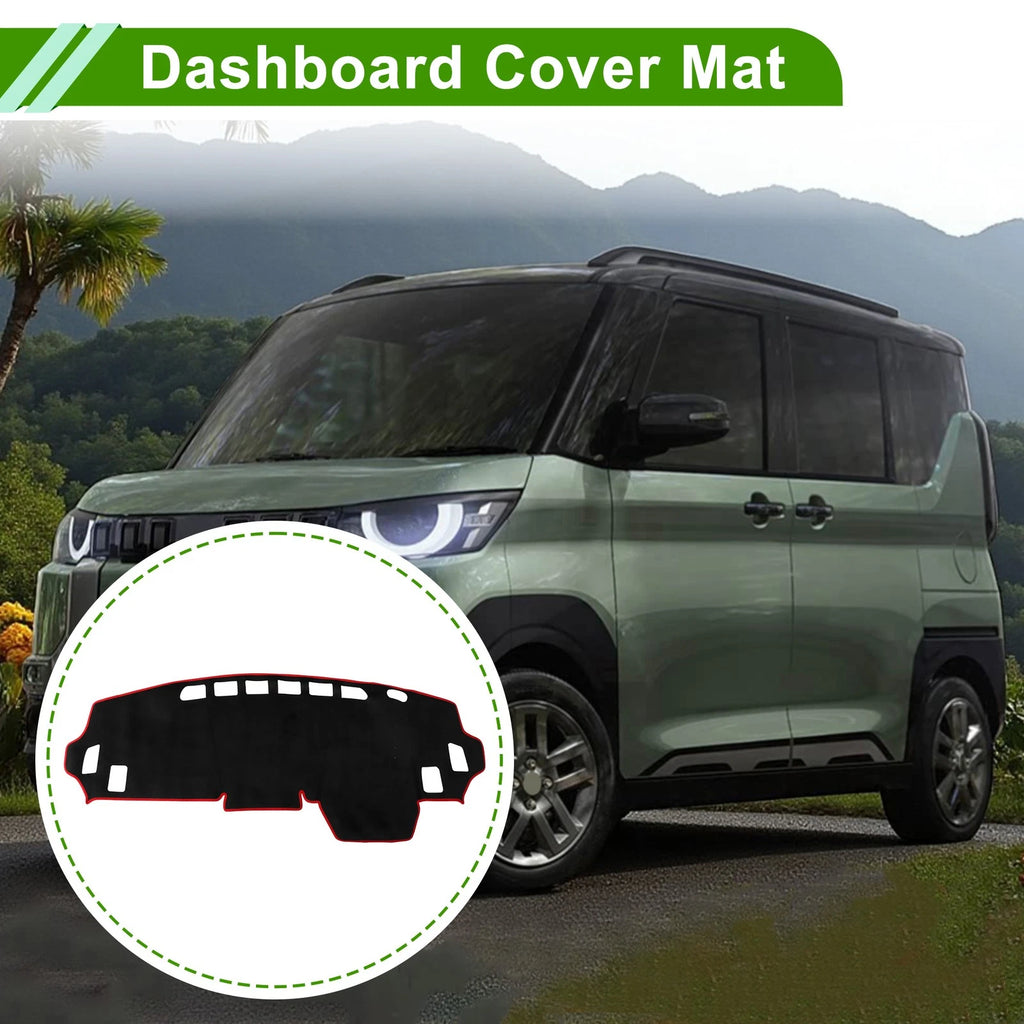 Dashboard Cover for Mitsubishi Delica Mini B34A B35A B37A B38A (Black Red Flannel)
