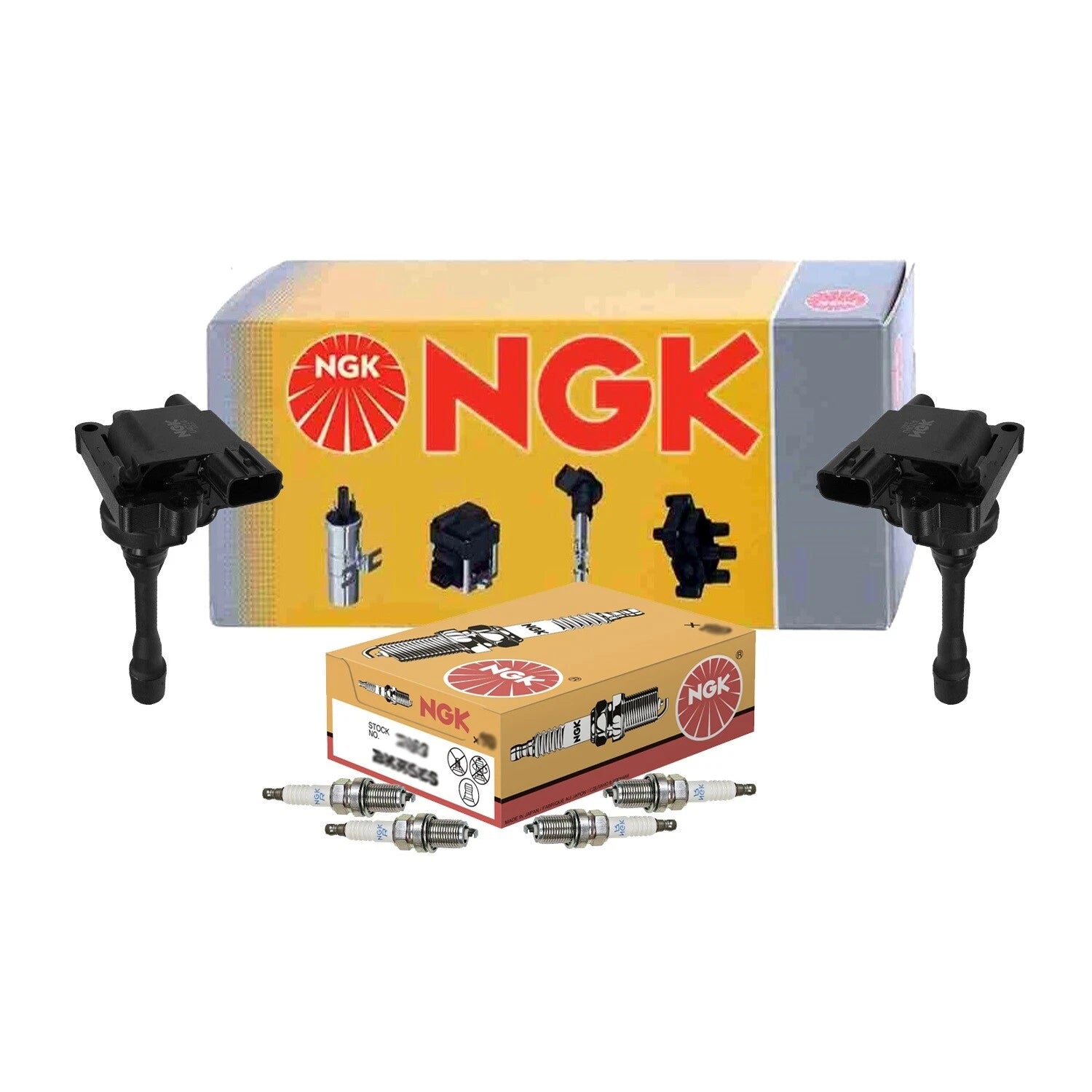 2X Ignition Coils & 4 Spark Plugs Kit for Dodge Stratus 2.4L L4 (2001–2006)