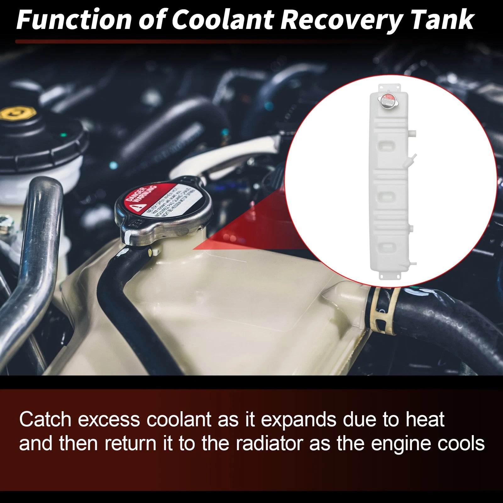 Radiator Overflow Coolant Tank for Ford F600 F700 F800 B600 B700 (No.F6HZ-8A080-B)