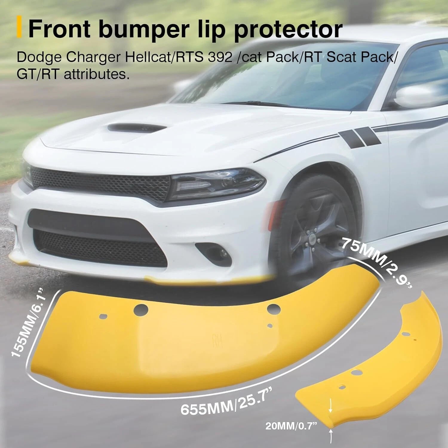 Front Bumper Lip Splitter Trim Cover for Dodge Charger SRT Scat (2015–2022)