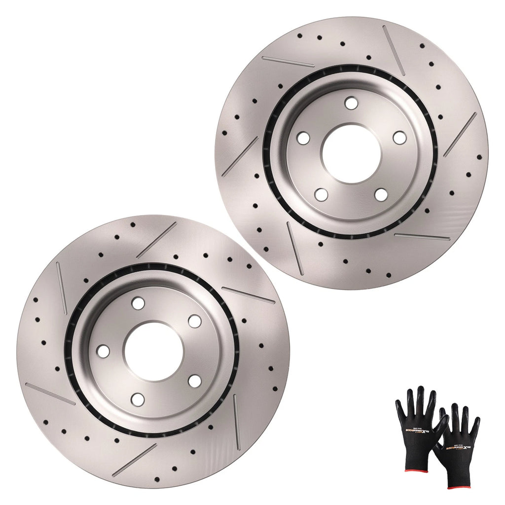 Front Brake Rotors Pair for Chrysler Pacifica (2017–2021) Dodge Journey (2012–2020)