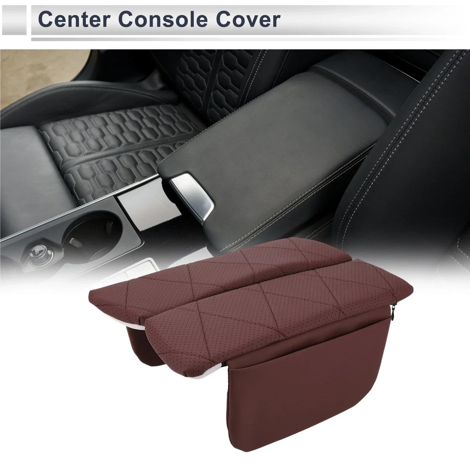 Center Console Cover with Storage Bag for BMW X5 Dark Red (2019-2024)