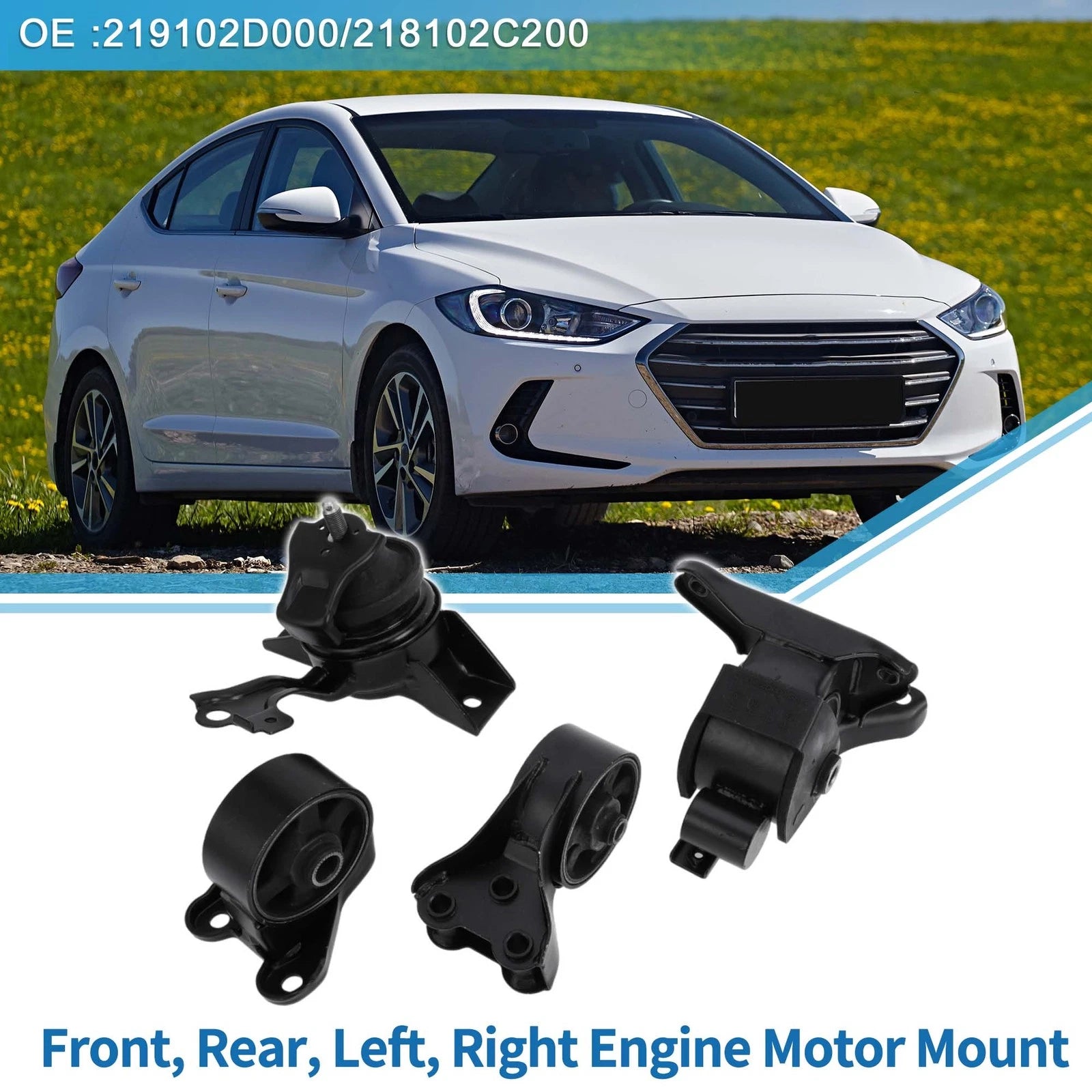 Set of 2 Engine Motor Trans Mounts for Hyundai Elantra 2.0L (2001–2006) 640283776850