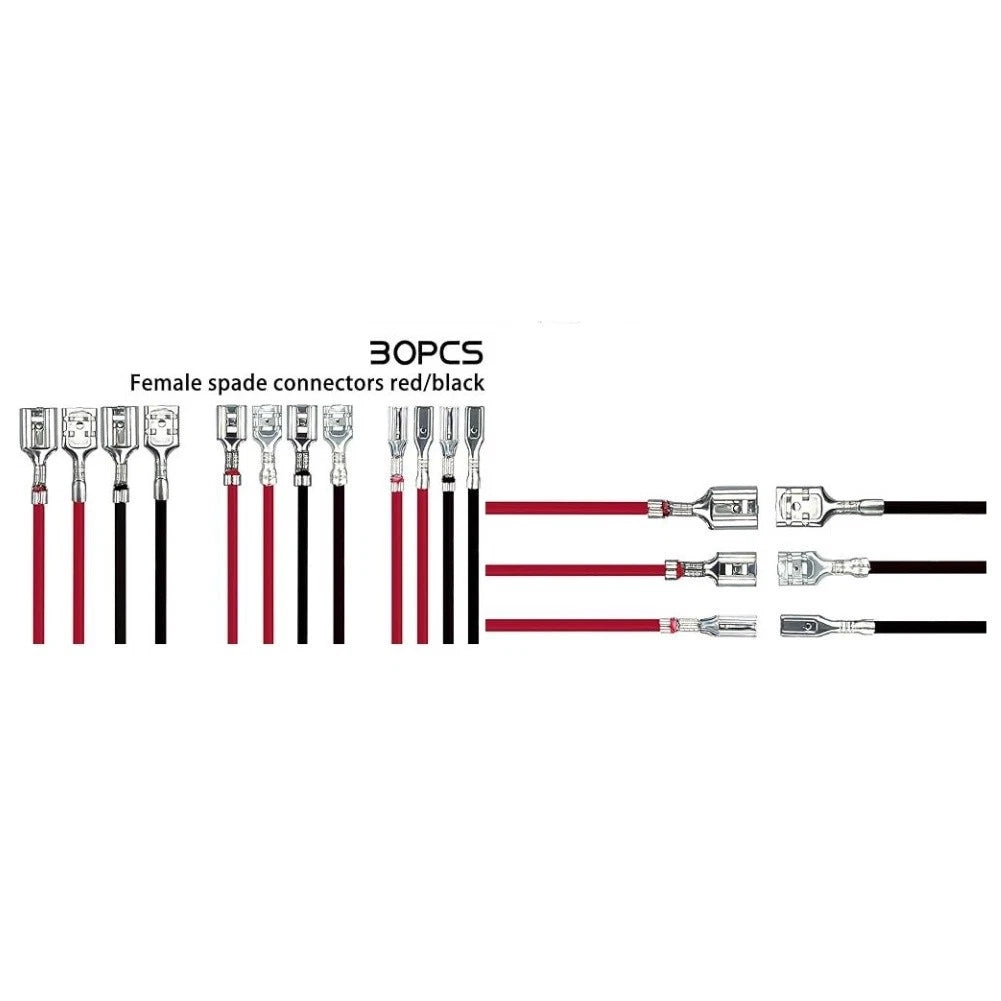 30pcs Speaker Connectors 2.8mm 4.8mm 6.3mm for Female