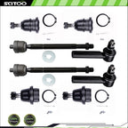 Set of 4 Front Tie Rod End Link Ball Joints for Toyota Tacoma (2005–2015)