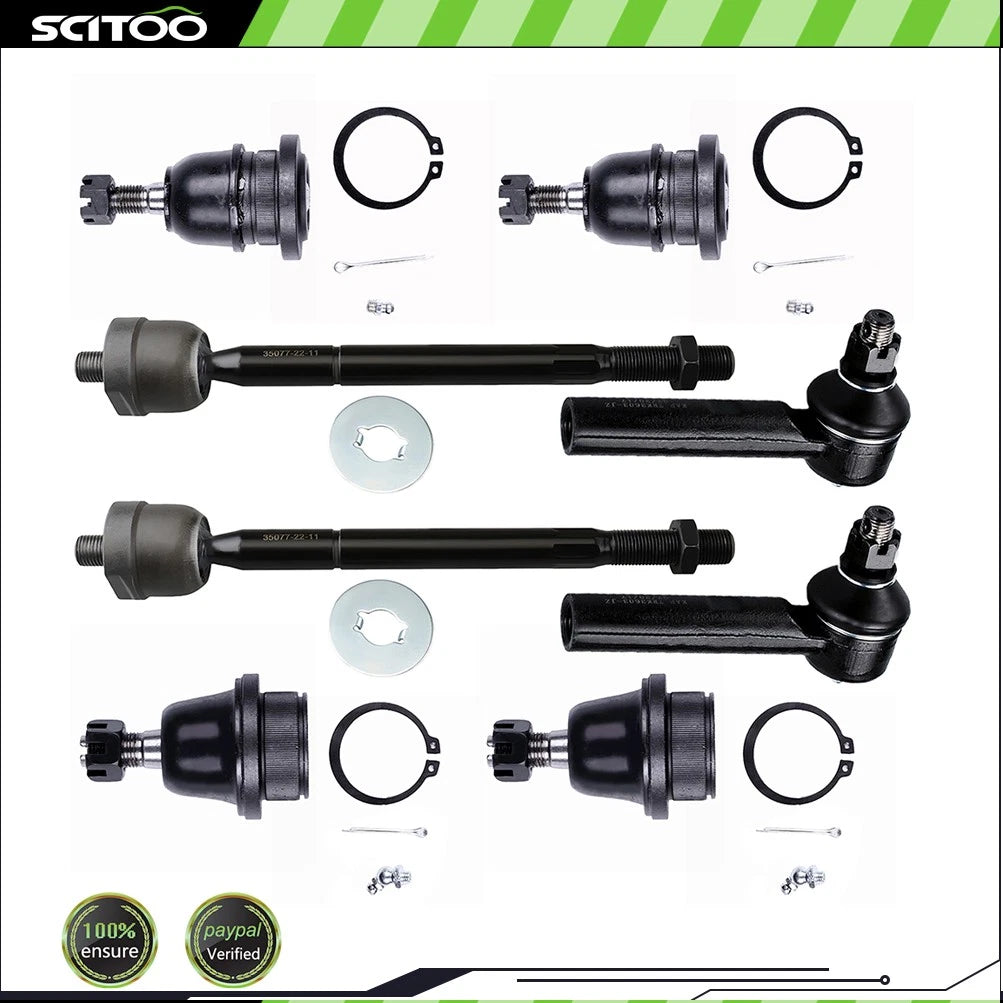 Set of 4 Front Tie Rod End Link Ball Joints for Toyota Tacoma (2005–2015)