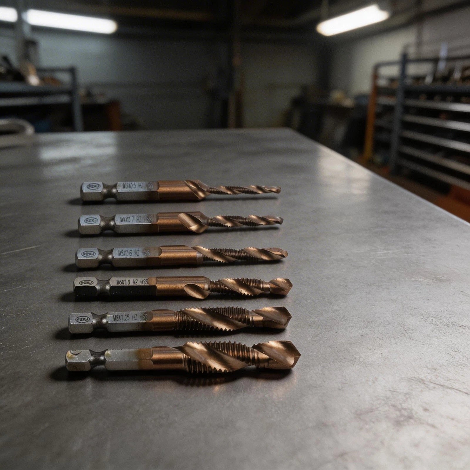 6 Piece Cobalt Drill Bit Set for Stainless Steel (Sizes Marked)