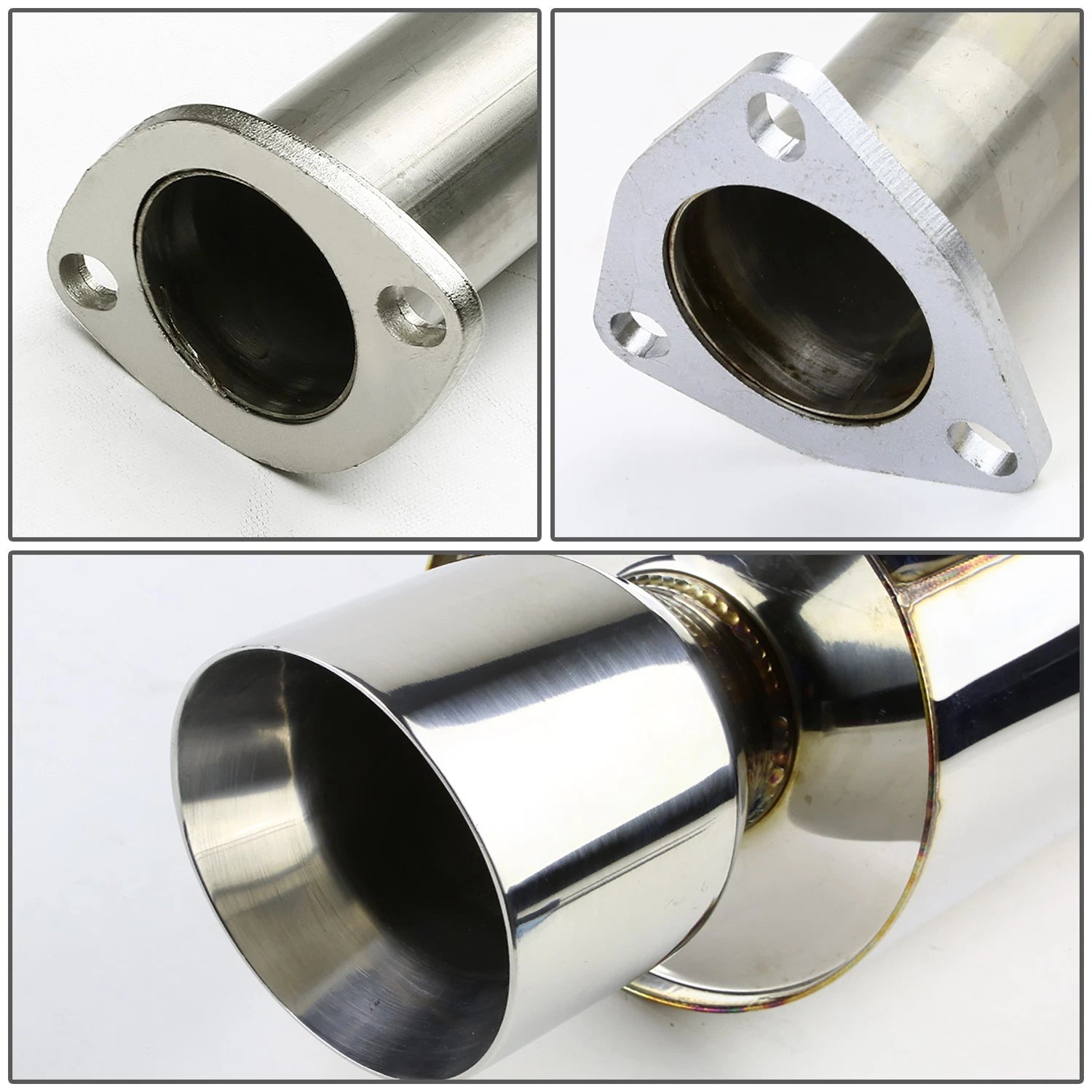 4" Rolled Muffler Tip Racing Catback Exhaust System for Honda Civic Si (2012–2015)