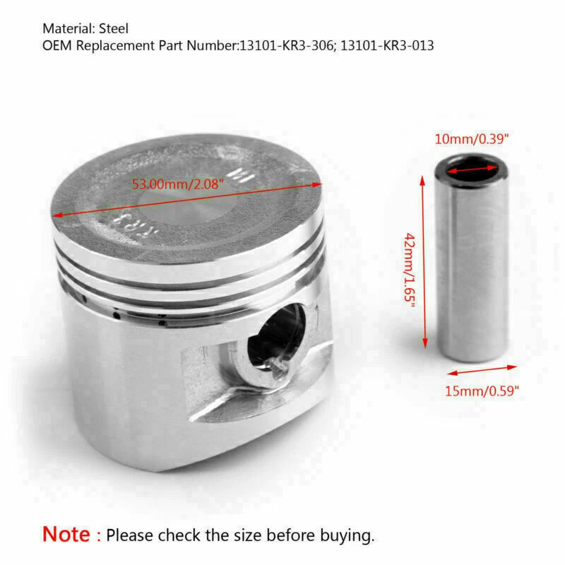 Piston Kit 53mm for Honda Rebel CA250 CMX 250 (1982–2014) STD Bore T9