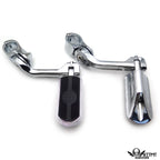 5" Angled Gear Skull Foot Pegs for Harley Sportster (32mm, 1.25" Clamp)
