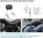 Chrome Backrest Pad Sissy Bar for Harley Touring Road Glide FLTR (2009-2022)