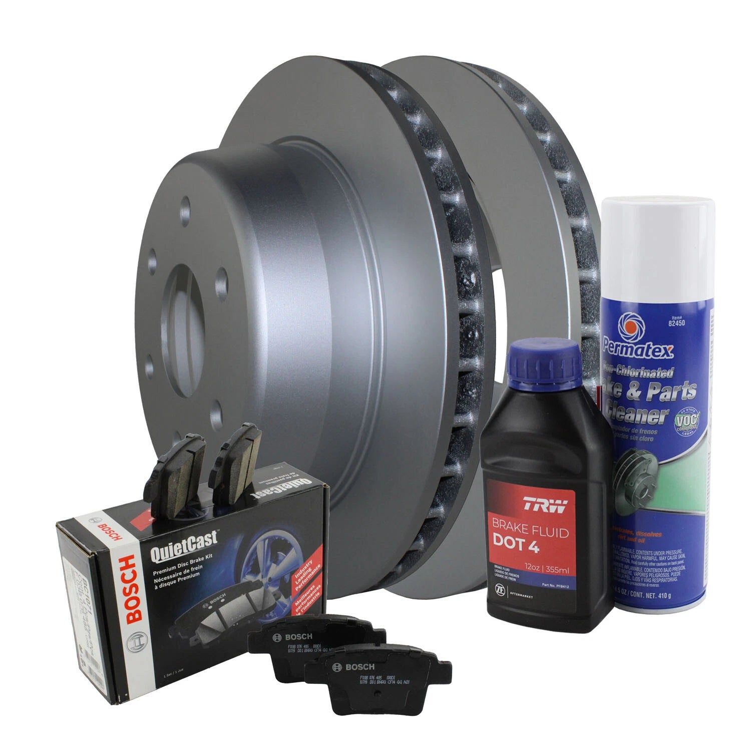 Rear Brake Kit 330mm Disc Rotors & Bosch Ceramic Pads for Cadillac Chevrolet GMC