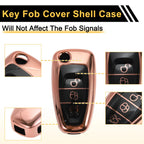 Rose Gold TPU Silicone Key Case for Ford Mondeo (2000–2007)