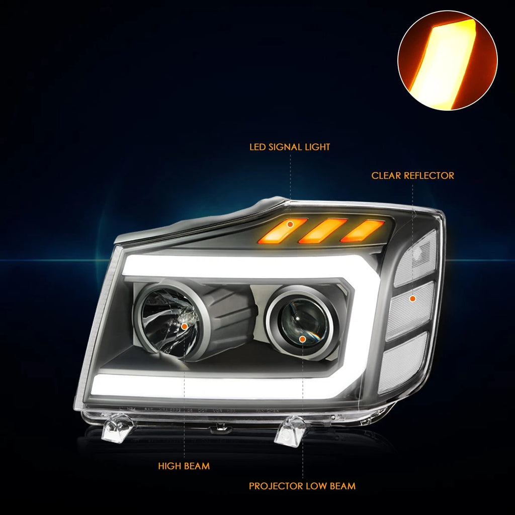 OE Style Projector Headlights for Chevy Impala (2014–2020) Black Housing