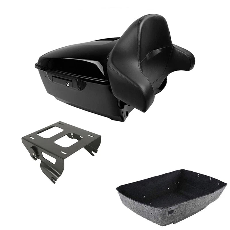 King Trunk Backrest Solo Mount Rack for Harley Touring Street Glide (2014–2026)