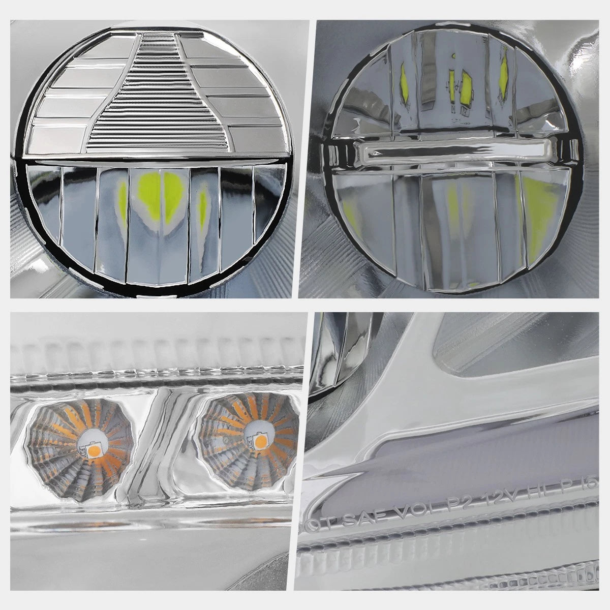 Full LED DRL + Sequential Turn Signal Headlight for Peterbilt 579 587 (2011–2021)