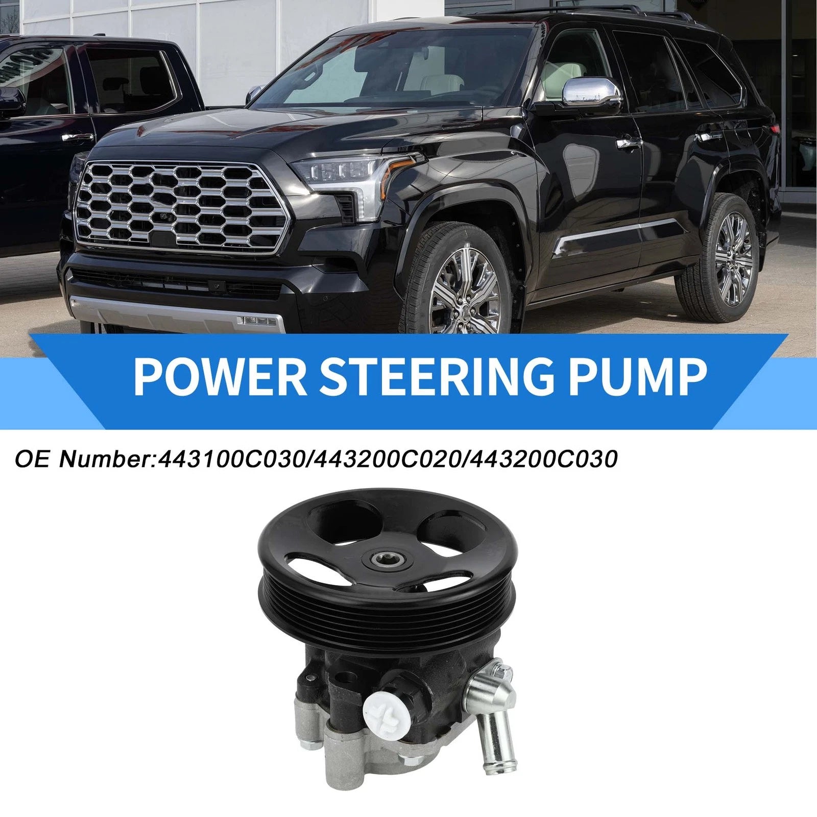 Power Steering Pump with Pulley for Toyota Sequoia Tundra (2001–2023)