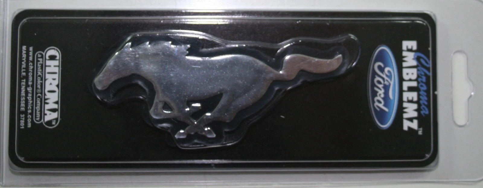 Chrome Emblem Tag Adhesive Sticker for Ford Mustang (3D, 5.0, Saleen)