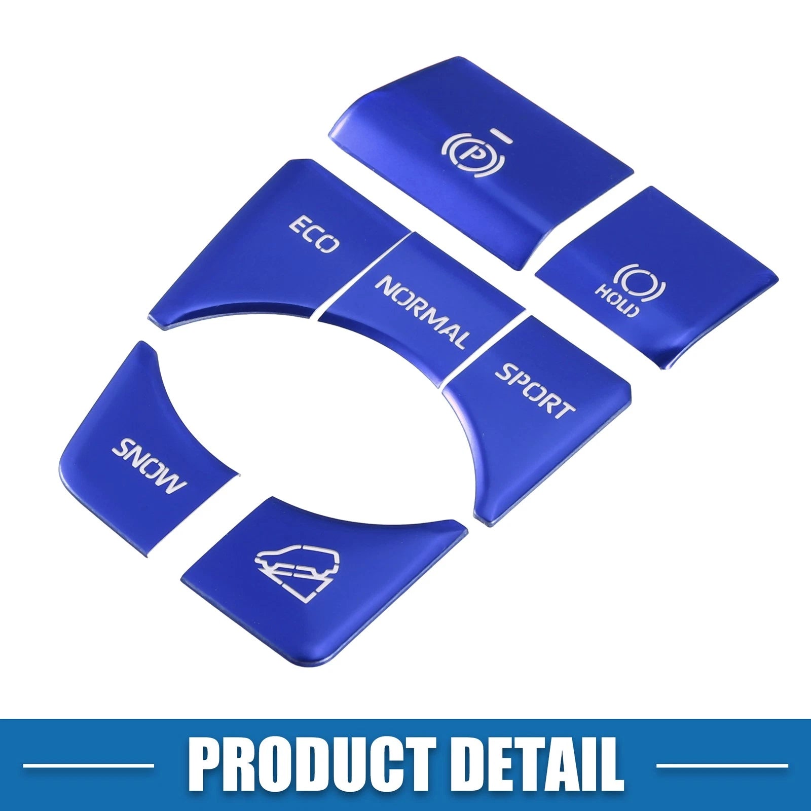 Set of 7 Handbrake Drive Mode Button Covers for Toyota RAV4 (2019–2022) Blue