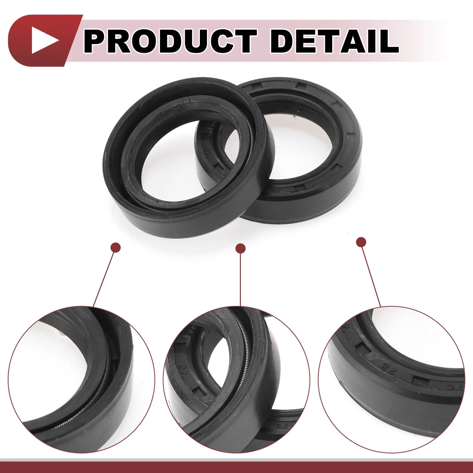 Set of 5 Rotary Shaft Oil Seals 28x40x10mm Nitrile Rubber 672668828489