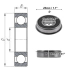 Deep Groove Ball Bearing 6001NR2RS for Scooter Skateboard (12x28x8mm)